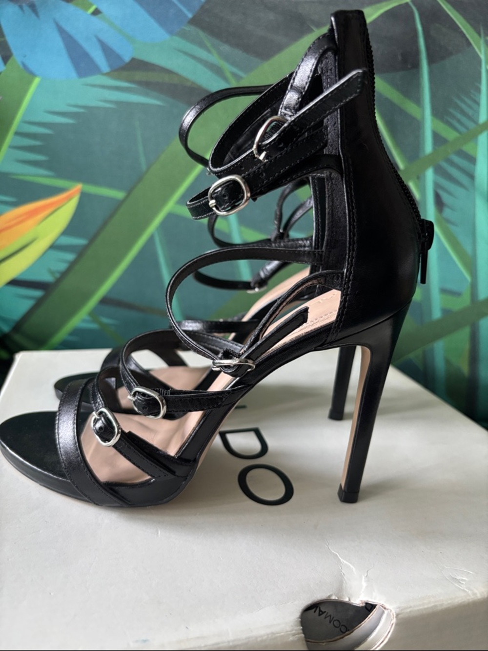 Aldo Black Strappy High Heel Sandals